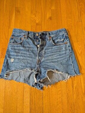 Levi's Premium Ribcage High Rise Denim Shorts Light Wash - Size 29